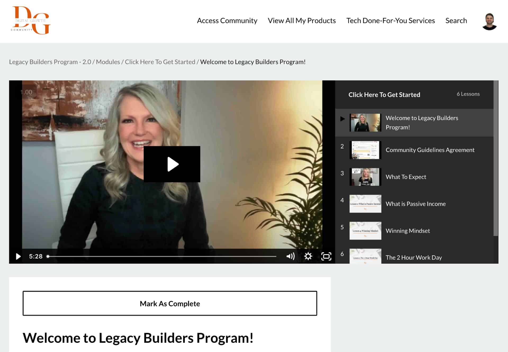 Legacy Builders Program 2.0 - (Digital Growth Community)